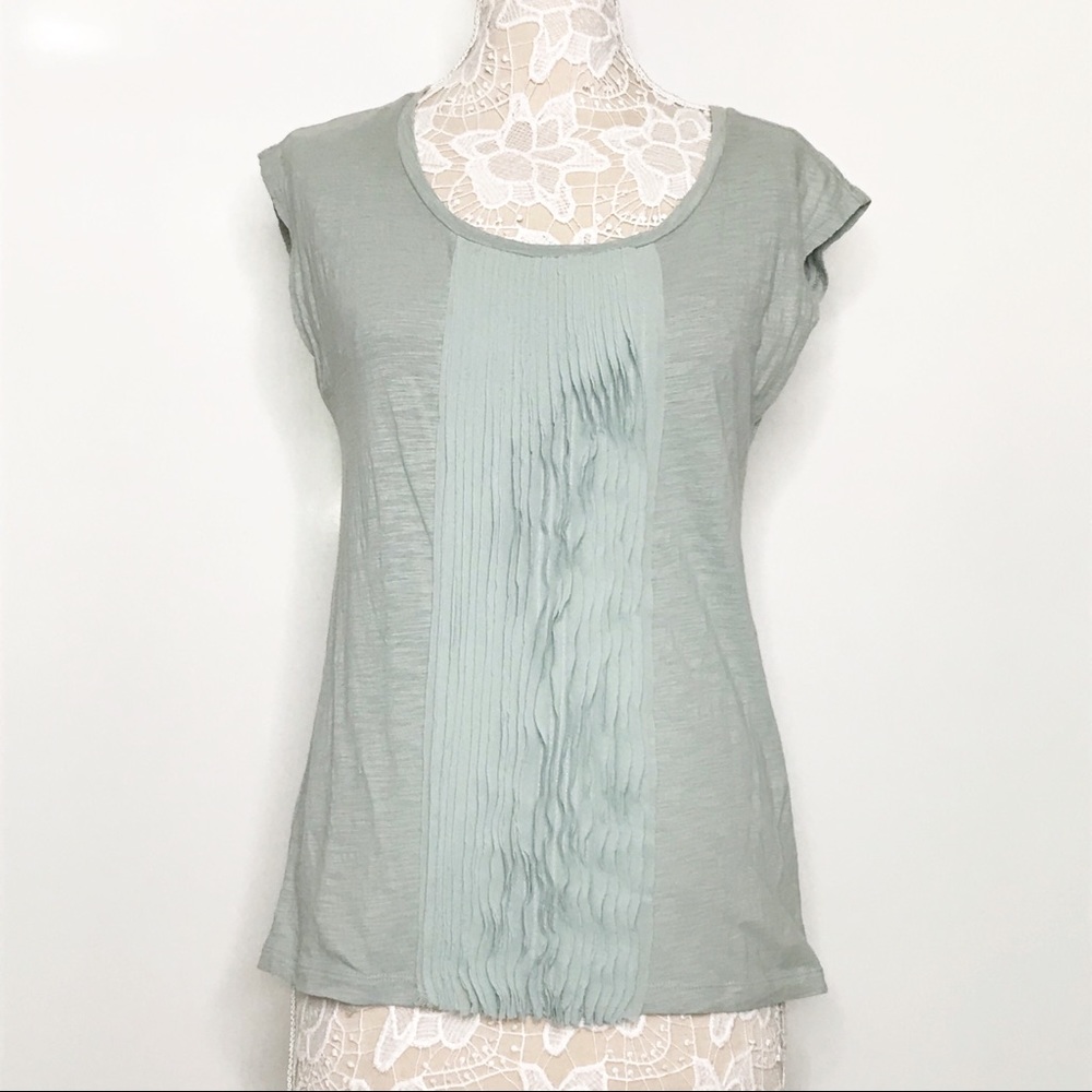 5/$25 Ann Taylor LOFT Pleated Ruffle Front Blouse